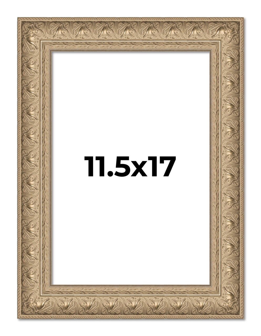 11.5x17 Museum Picture Frame with UV-Resistant Acrylic & Acid Free Backing, Available in 4 Finishes - Black, Brown, Gold, Silver